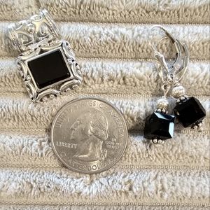 Lia Sophia Sterling Silver Slider and Earrings